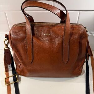 Fossil Cognac Leather Handbag